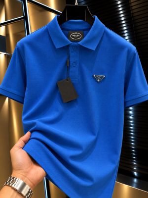 Pradda Chest Logo Polo T-shirt Blue