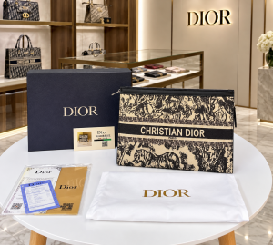Christian Diyor Premium Monogram Paris Hand Carry Pouch with box 6775